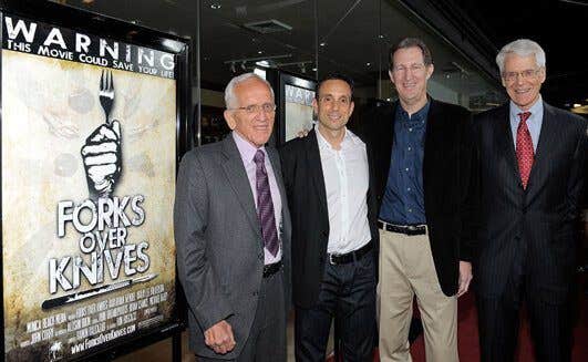 Brian Wendel, Dr. T. Colin Campbell, and Dr. Caldwell Esselstyn at the premiere Brian Wendel, Dr. T. Colin Campbell, and Dr. Caldwell Esselstyn at the premiere of the Forks Over Knives Documentary